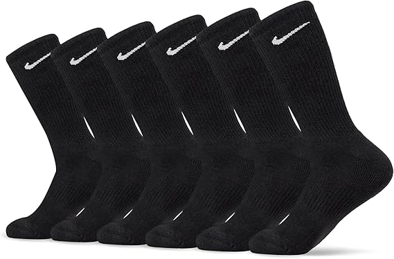 A pair of high-performance cushioned training crew socks for athletic support and comfort.
