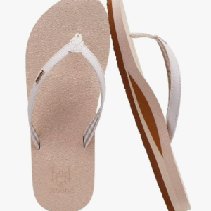 A pair of comfortable and durable rubber flip flop thong sandals for beach and casual wear.
