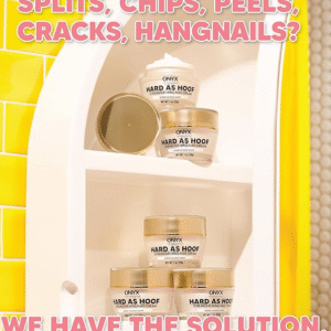 Jar of Hard as Hoof Nail Strengthening Cream by ONYX PROFESSIONAL on a clean background.