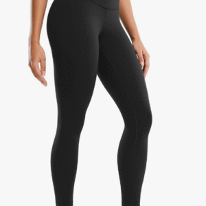 A pair of Kumufenc buttery soft yoga pants in a neutral color, shown on a mannequin against a clean background.