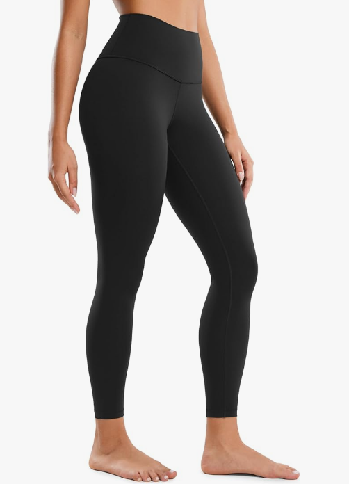 A pair of Kumufenc buttery soft yoga pants in a neutral color, shown on a mannequin against a clean background.