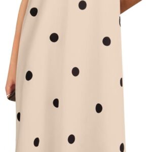 Women’s polka dot strapless maxi dress, summer flowy ruffle off-shoulder long tube dress - chic fashion